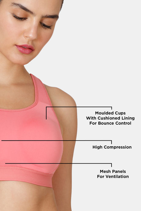 Zelocity High Impact Quick Dry Sports Bra - Tea Rose — image 9